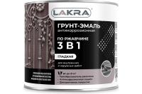 Грунт-эмаль по ржавчине 3 в 1 Лакра серый 1,7кг