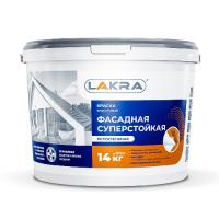 Краска акриловая фасадная суперстойкая Лакра Белоснежный 14 кг