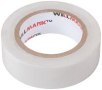 Изолента ПВХ самозатухающая WILLMARK  19 мм х 0,16 мм х 10 м  ( белая )