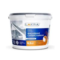 Краска акриловая фасадная суперстойкая Лакра белоснежный  6,5 кг