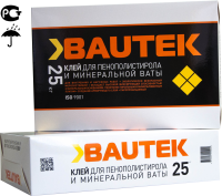Клей монтажный BAUTEK Для минераловатных и пенополистерольных плит К-18, 25кг