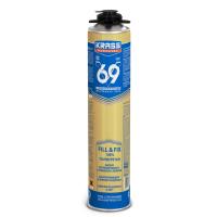 Пена монтажная KRASS Professional V69 Всесезонная пистолетная с увеличенным выходом, 890мл Зимняя