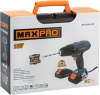 ДрельШуруповерт аккумуляторная MAX-PRO 18В; 0-350/0-1250об/мин; 10мм;30Нм;2 батареи (Li-Ion) х1,5Ач;
