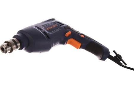 Дрель электрическая MAX-PRO 450Вт; 0-2700об/мин; ключевой патрон 0,8-10мм; 1,2 кг;резиновые вставки;