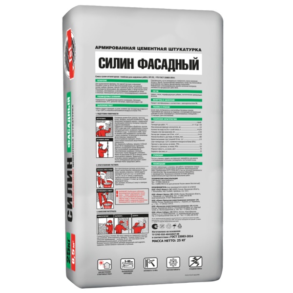 Штукатурка цементная Unis Силин Фасадный 25кг